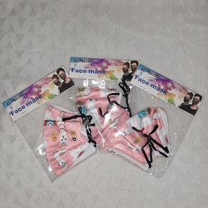 Lot of 3 New Llama Masks Pink